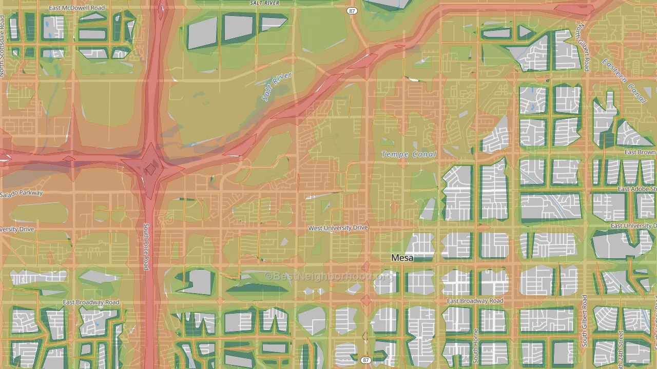85201, AZ Map of Noise Levels in 85201