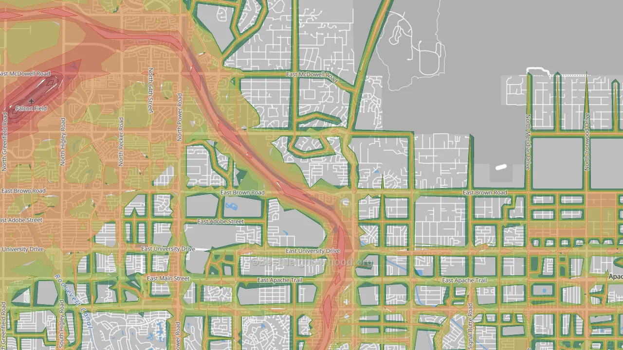 85207, AZ Map of Noise Levels in 85207