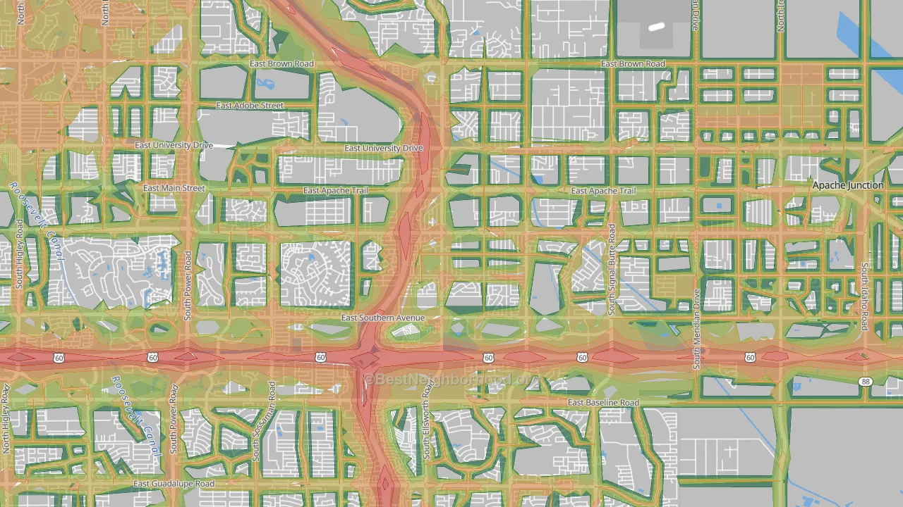 85208, AZ Map of Noise Levels in 85208