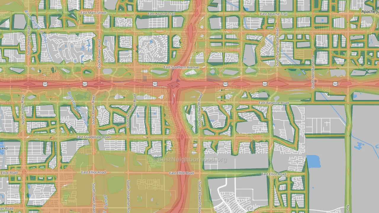 85209, AZ Map of Noise Levels in 85209