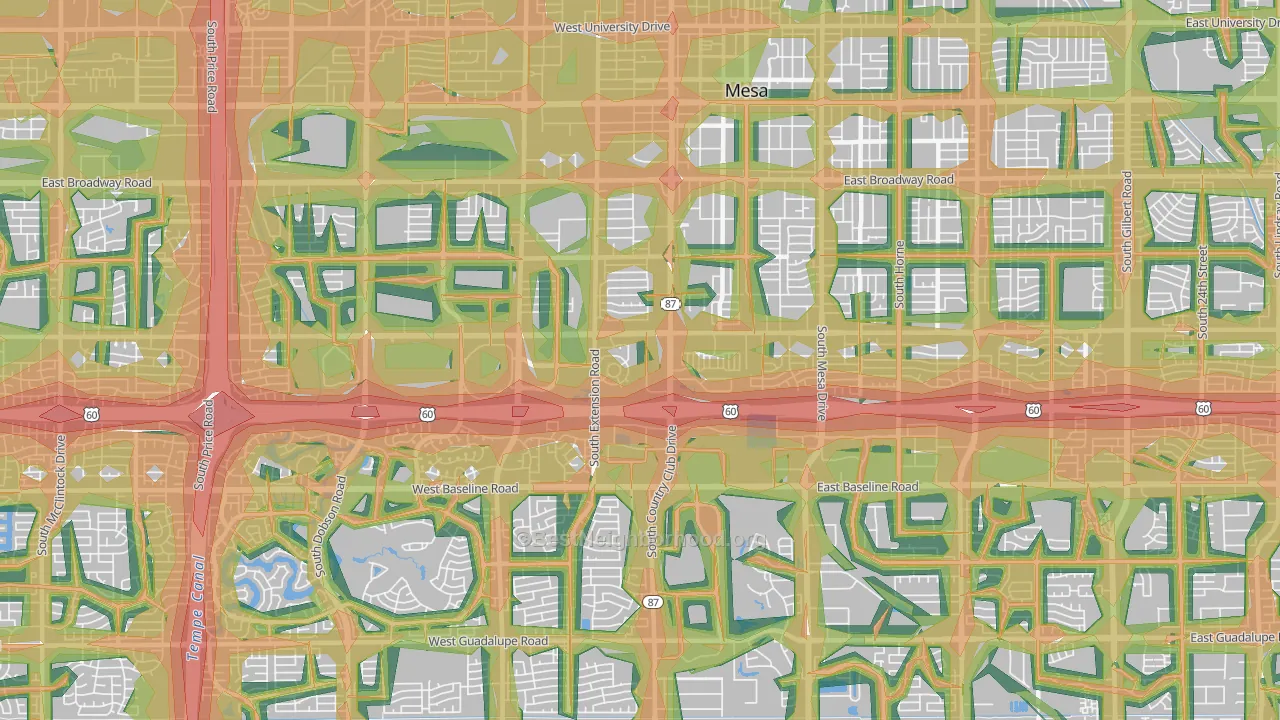 85210, AZ Map of Noise Levels in 85210