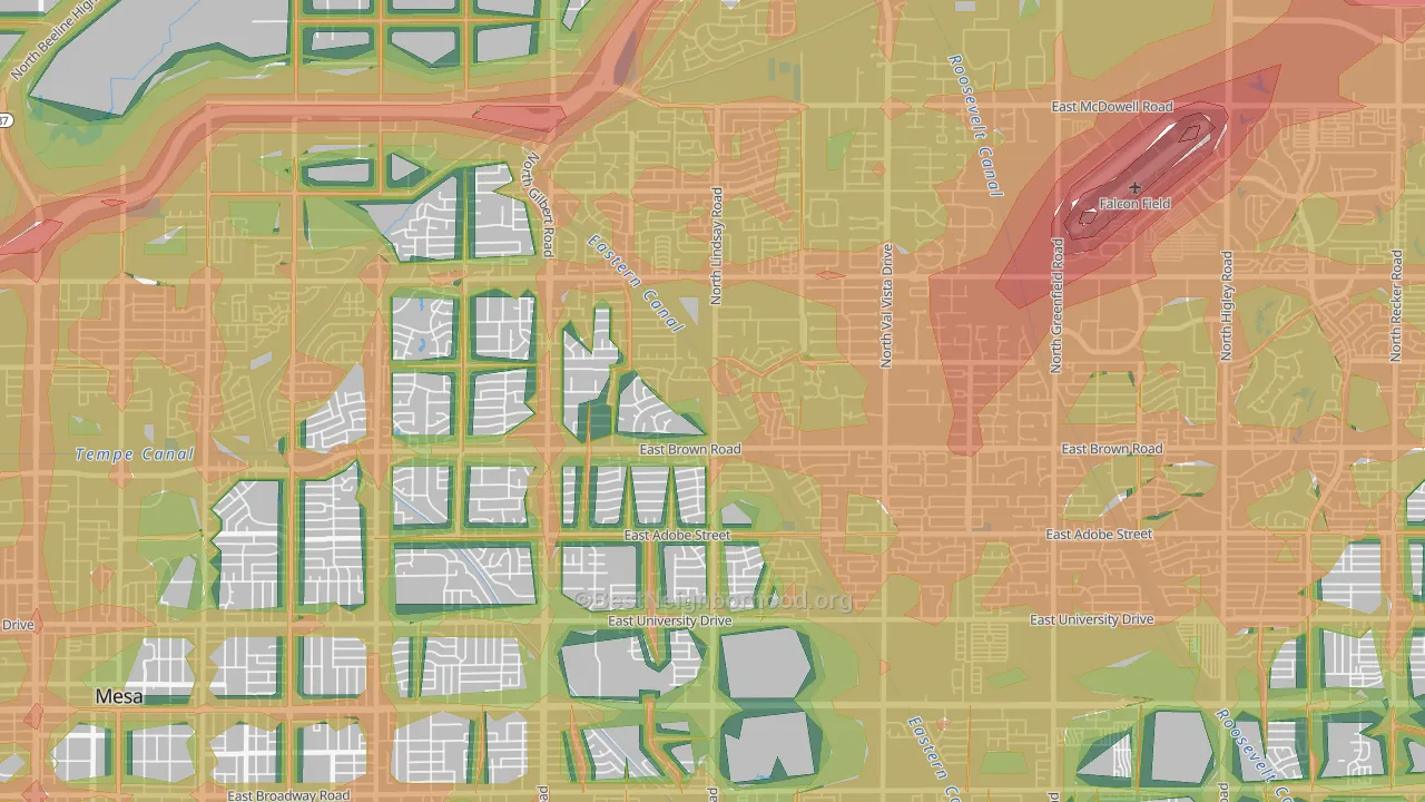 85213, AZ Map of Noise Levels in 85213