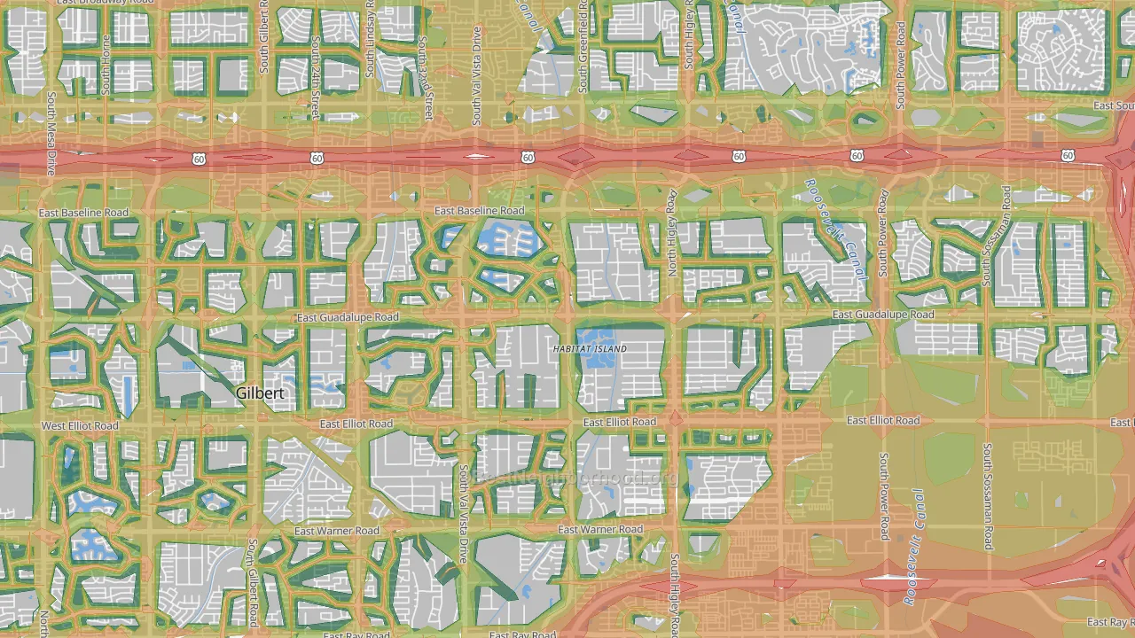 85234, AZ Map of Noise Levels in 85234