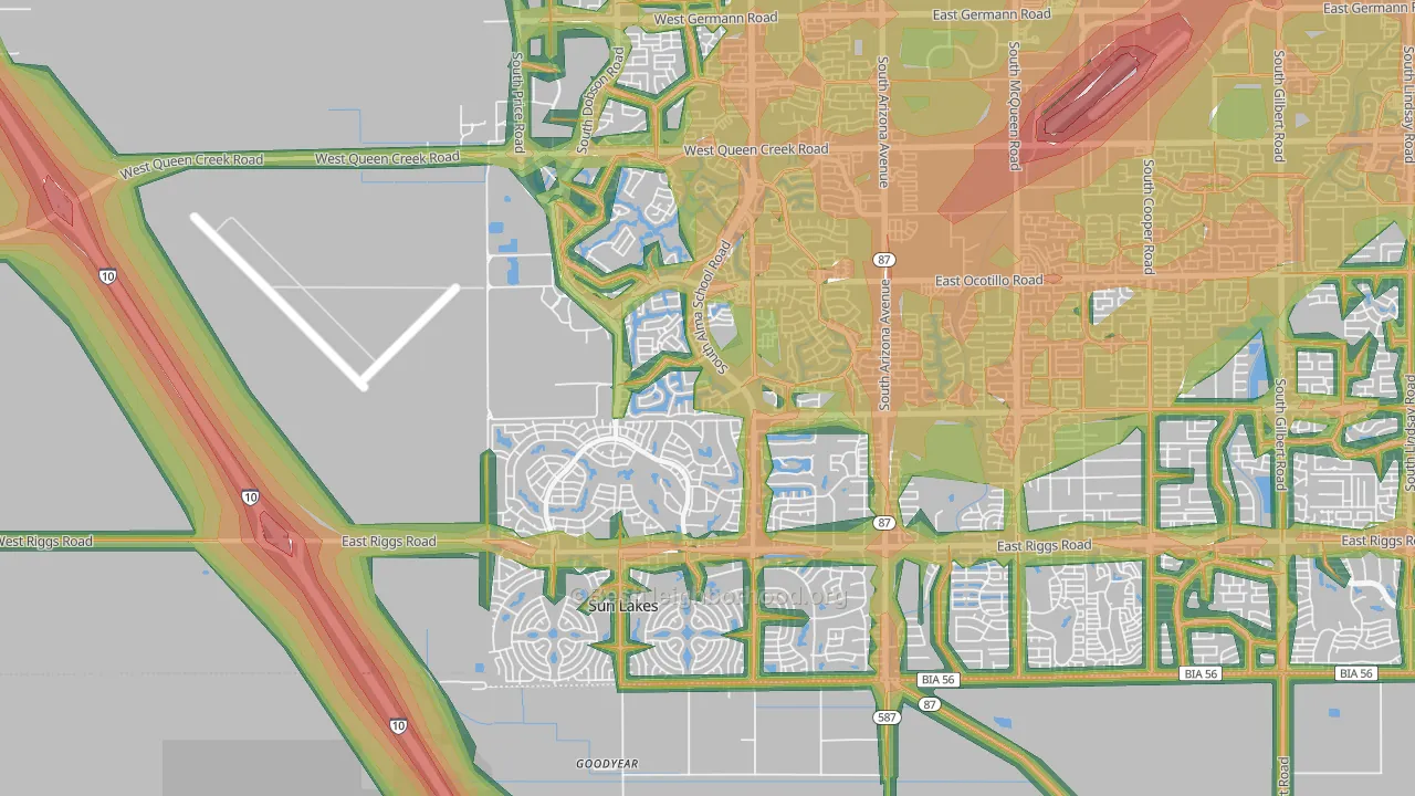 85248, AZ Map of Noise Levels in 85248