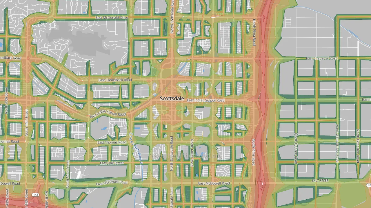 85251, AZ Map of Noise Levels in 85251