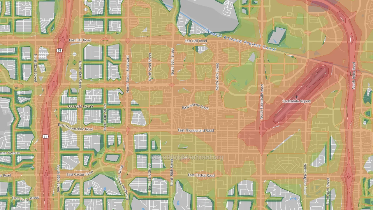 85254, AZ Map of Noise Levels in 85254