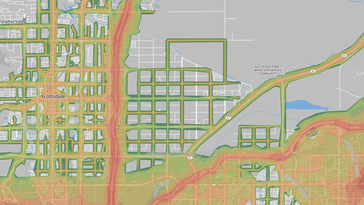 85256, AZ Map of Noise Levels in 85256
