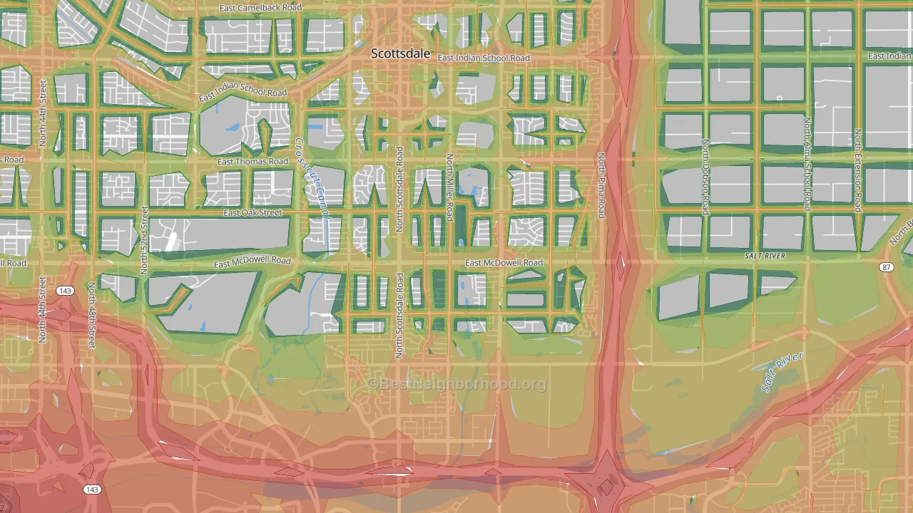 85257, AZ Map of Noise Levels in 85257