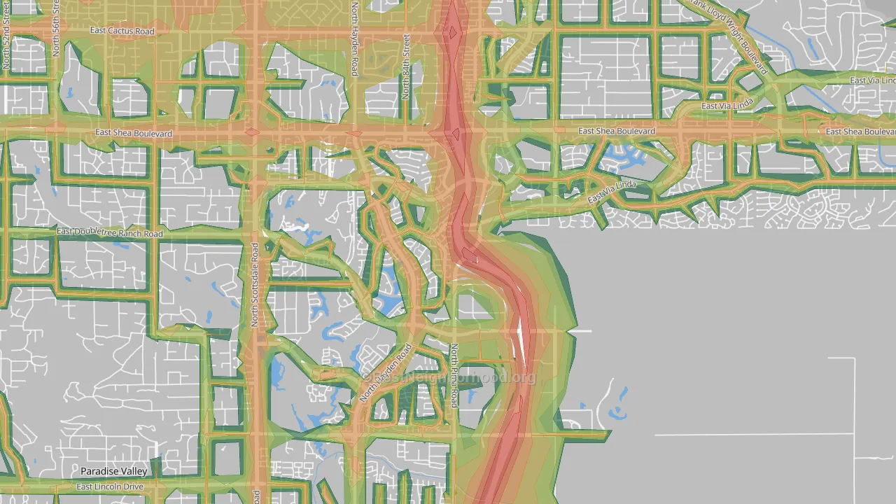 85258, AZ Map of Noise Levels in 85258