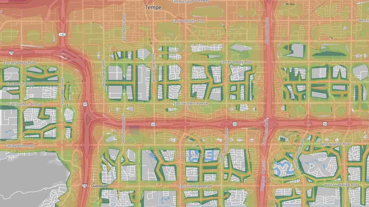 85282, AZ Map of Noise Levels in 85282