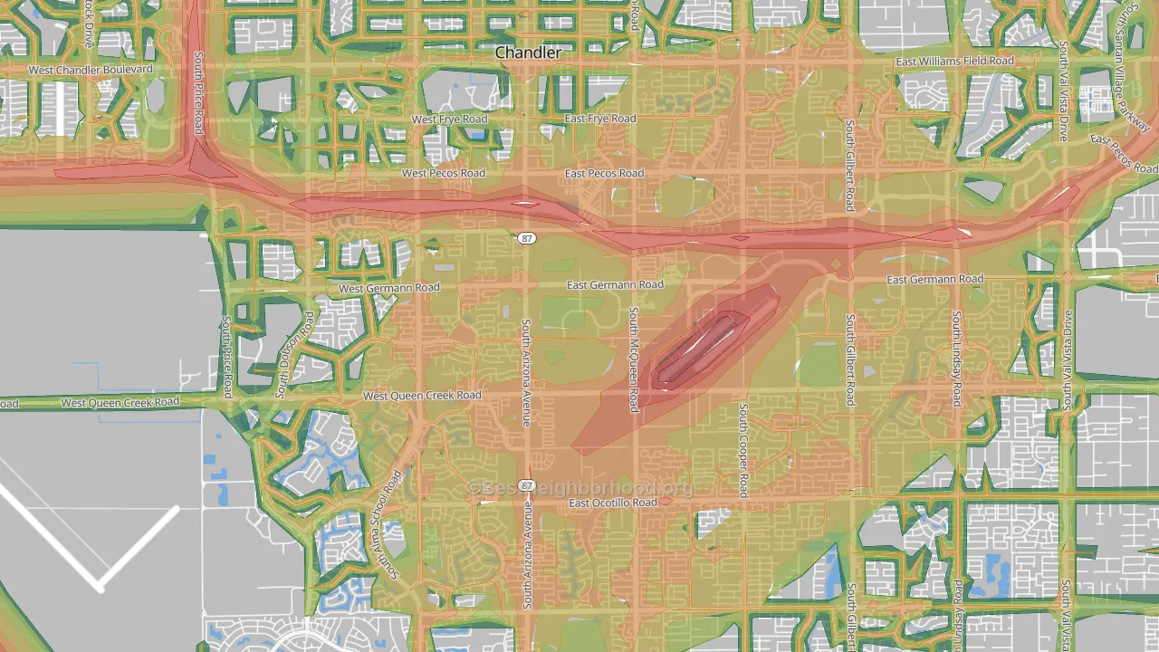 85286, AZ Map of Noise Levels in 85286