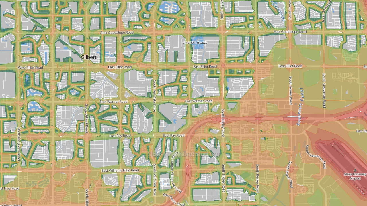 85296, AZ Map of Noise Levels in 85296