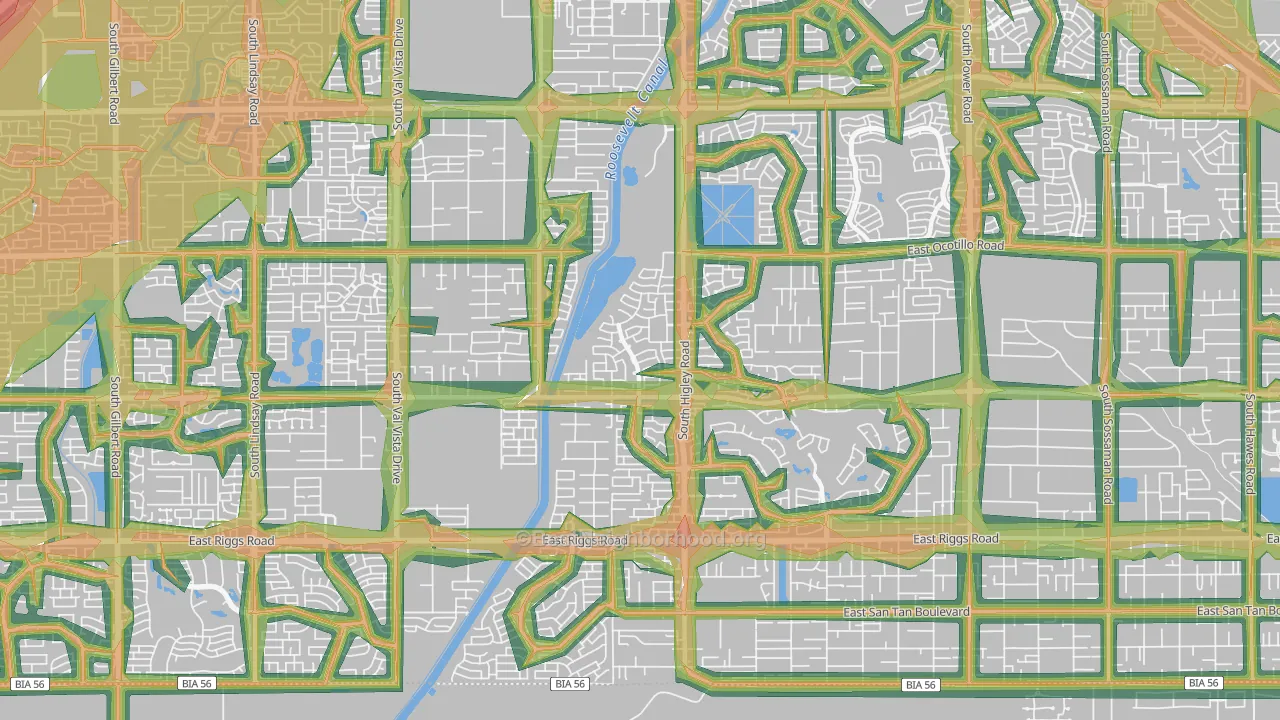85298, AZ Map of Noise Levels in 85298