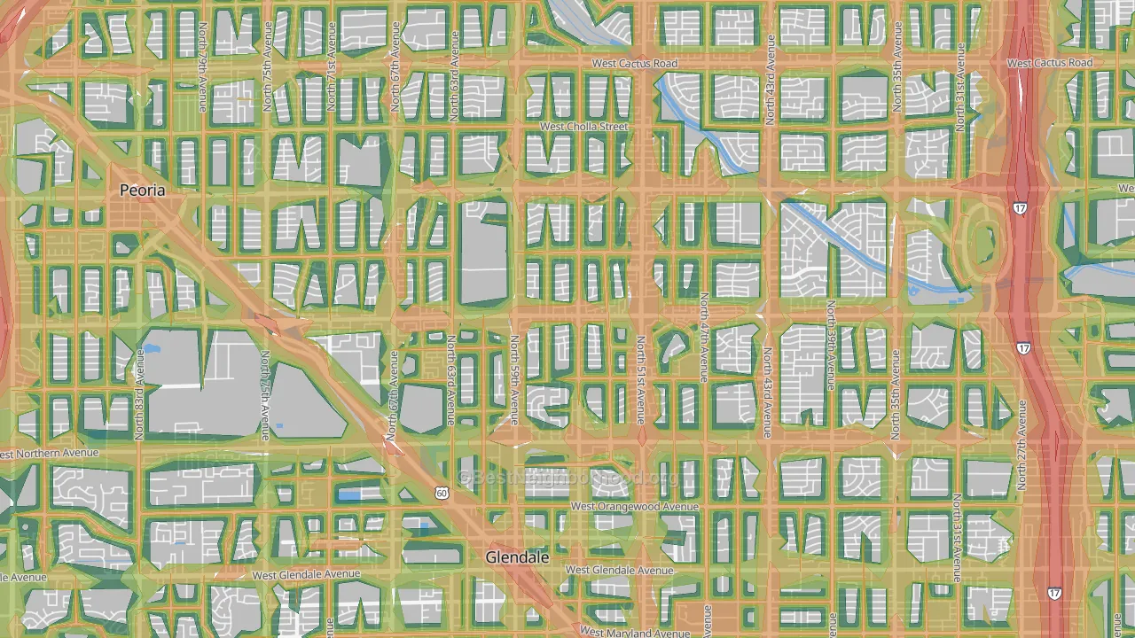 85302, AZ Map of Noise Levels in 85302
