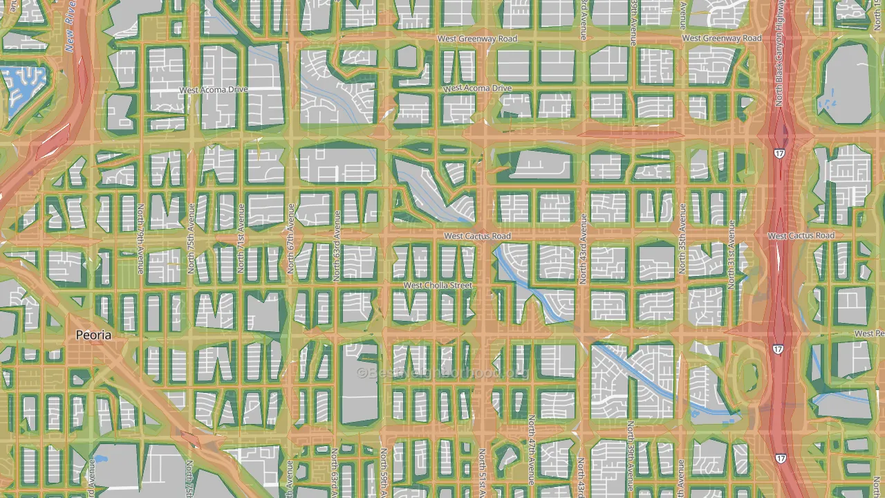 85304, AZ Map of Noise Levels in 85304