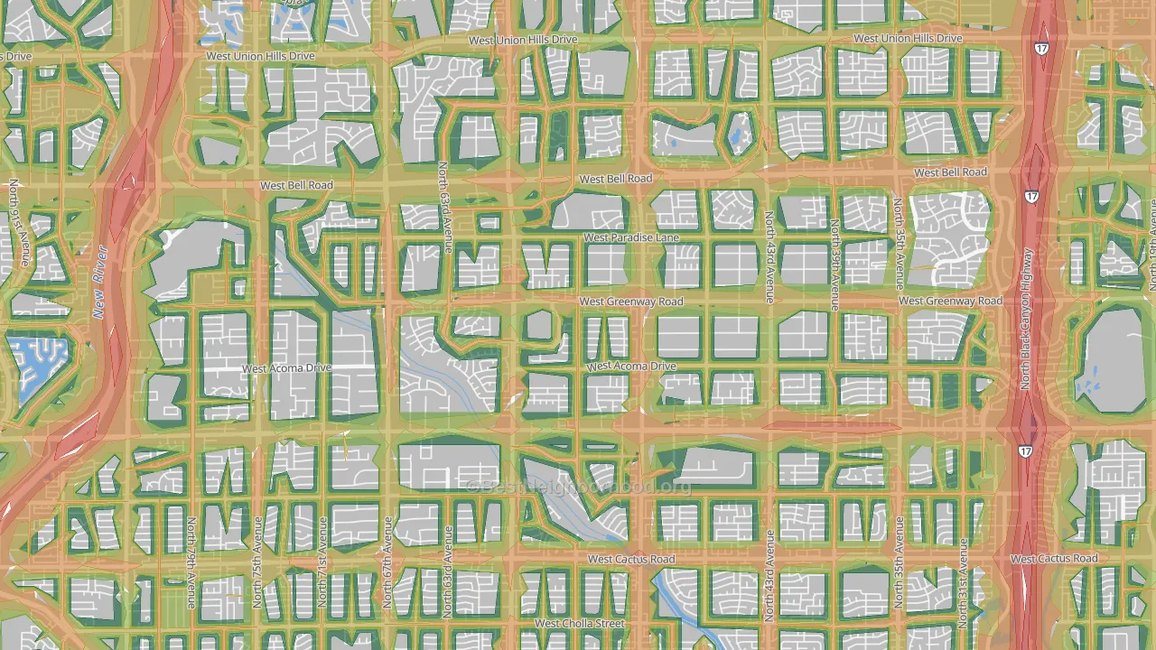 85306, AZ Map of Noise Levels in 85306