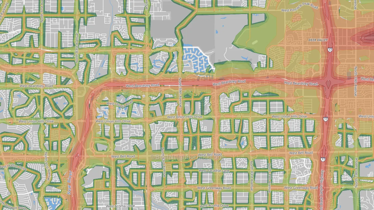 85308, AZ Map of Noise Levels in 85308