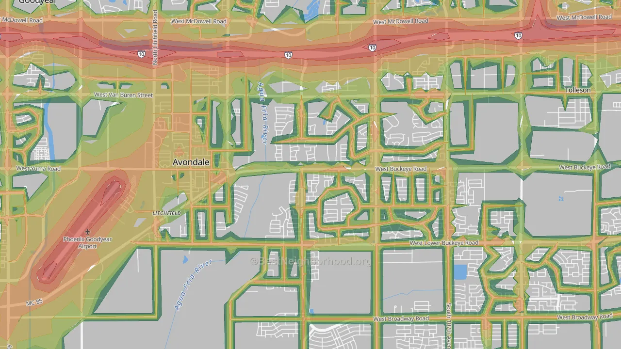 85323, AZ Map of Noise Levels in 85323