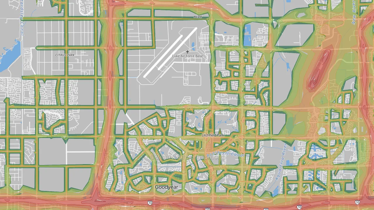 85340, AZ Map of Noise Levels in 85340