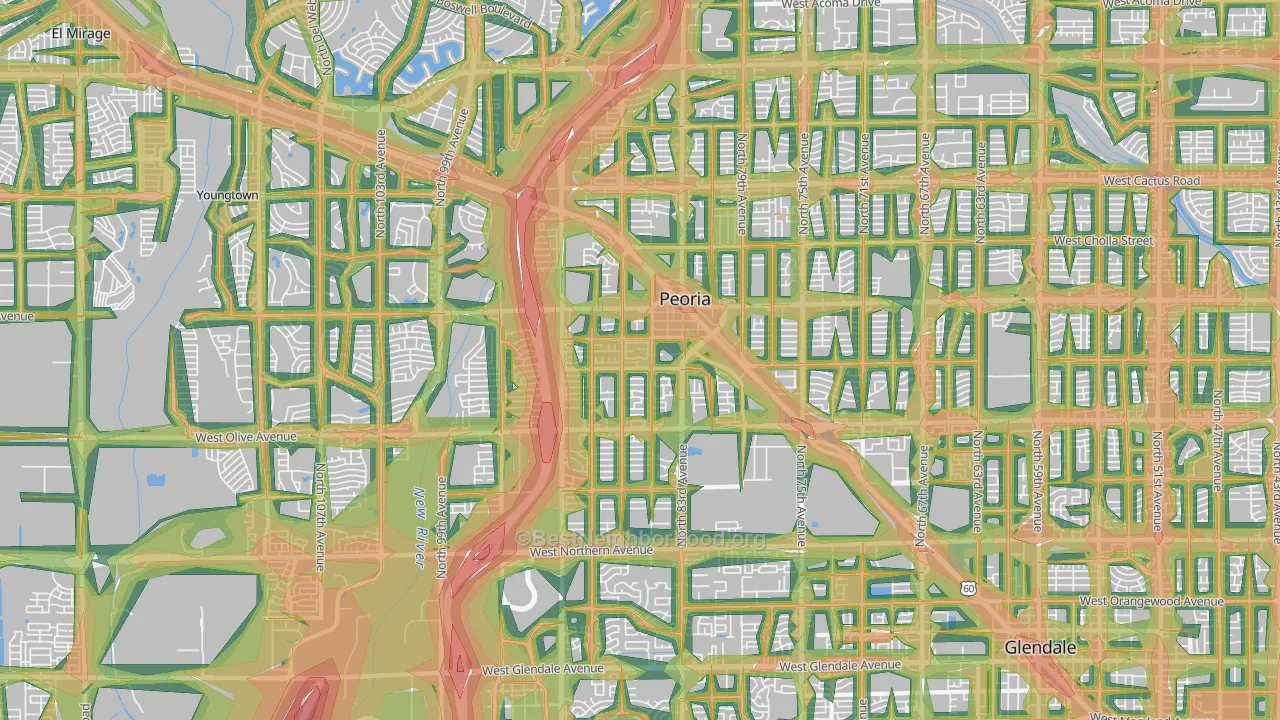 85345, AZ Map of Noise Levels in 85345