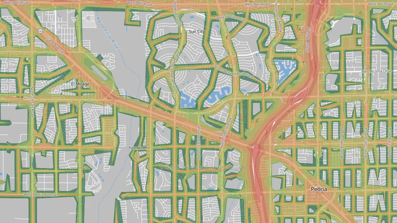 85351, AZ Map of Noise Levels in 85351