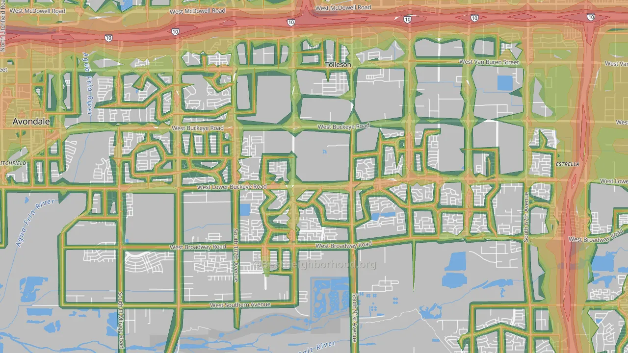 85353, AZ Map of Noise Levels in 85353