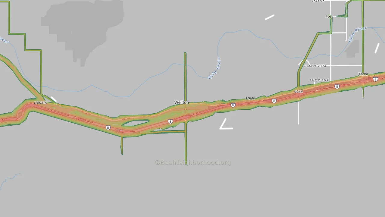 85356, AZ Map of Noise Levels in 85356