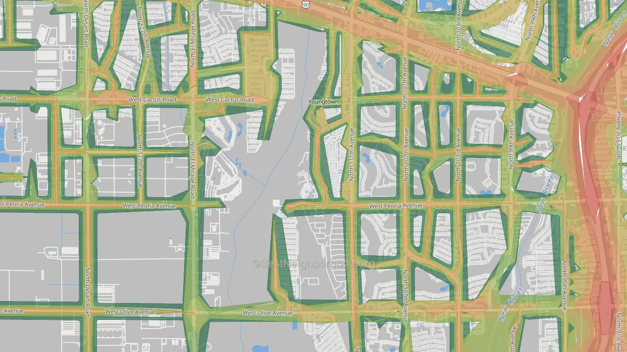 85363, AZ Map of Noise Levels in 85363