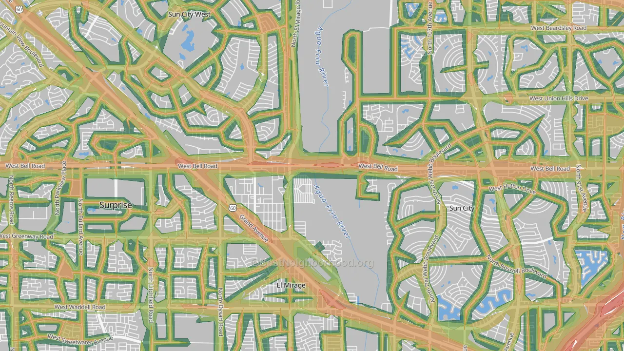 85378, AZ Map of Noise Levels in 85378