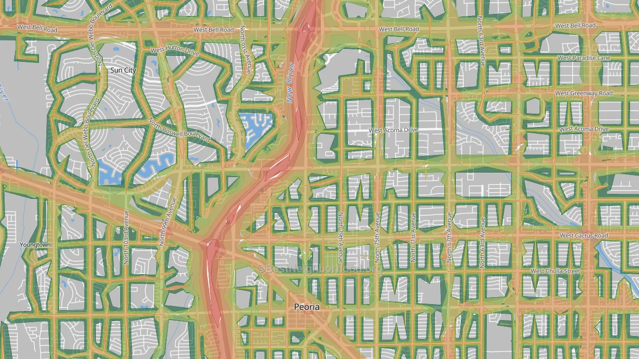 85381, AZ Map of Noise Levels in 85381