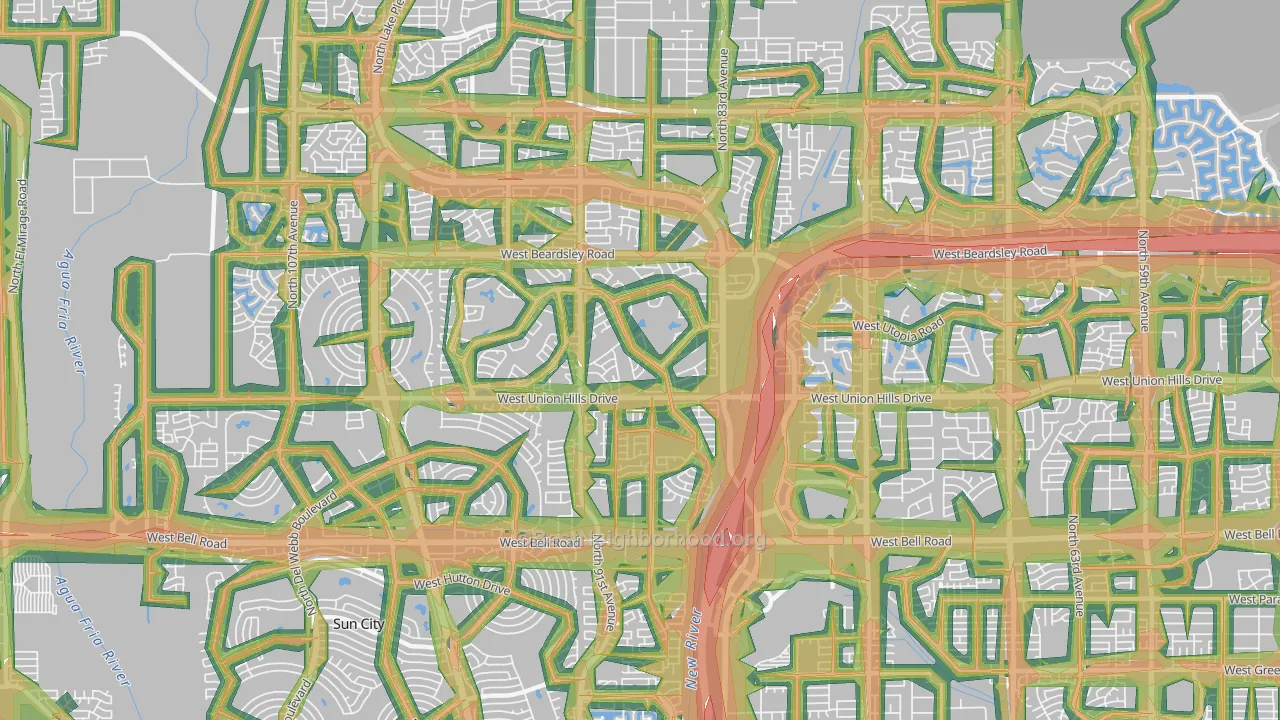 85382, AZ Map of Noise Levels in 85382