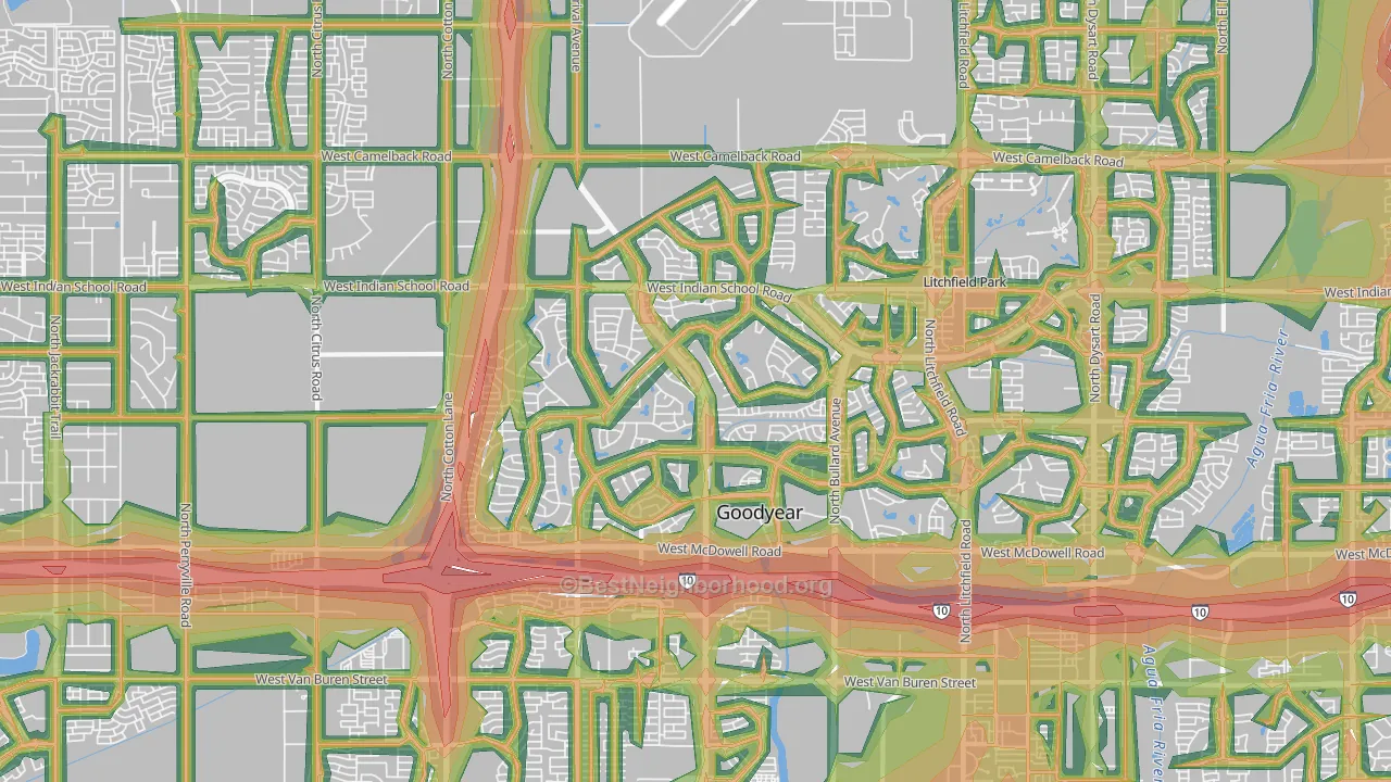 85395, AZ Map of Noise Levels in 85395