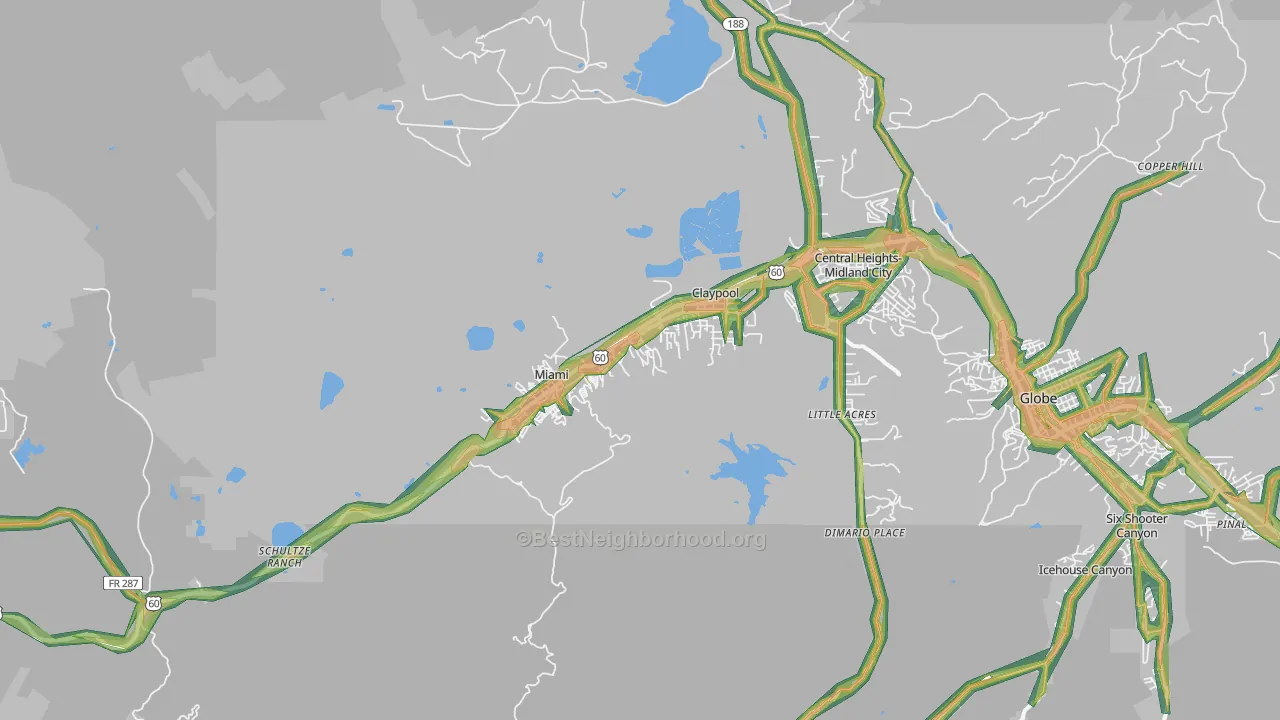 85539, AZ Map of Noise Levels in 85539