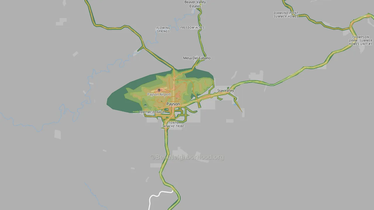 85541, AZ Map of Noise Levels in 85541