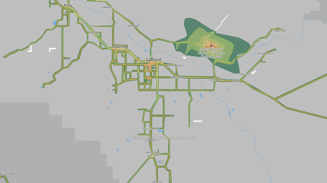 85546, AZ Map of Noise Levels in 85546