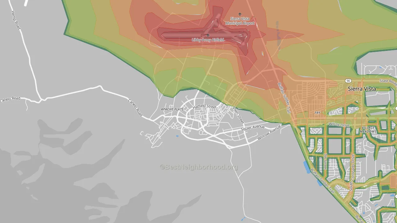 85613, AZ Map of Noise Levels in 85613