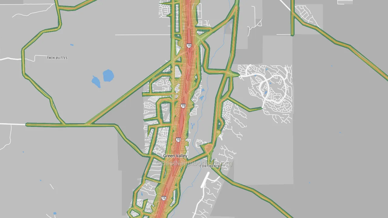 85614, AZ Map of Noise Levels in 85614