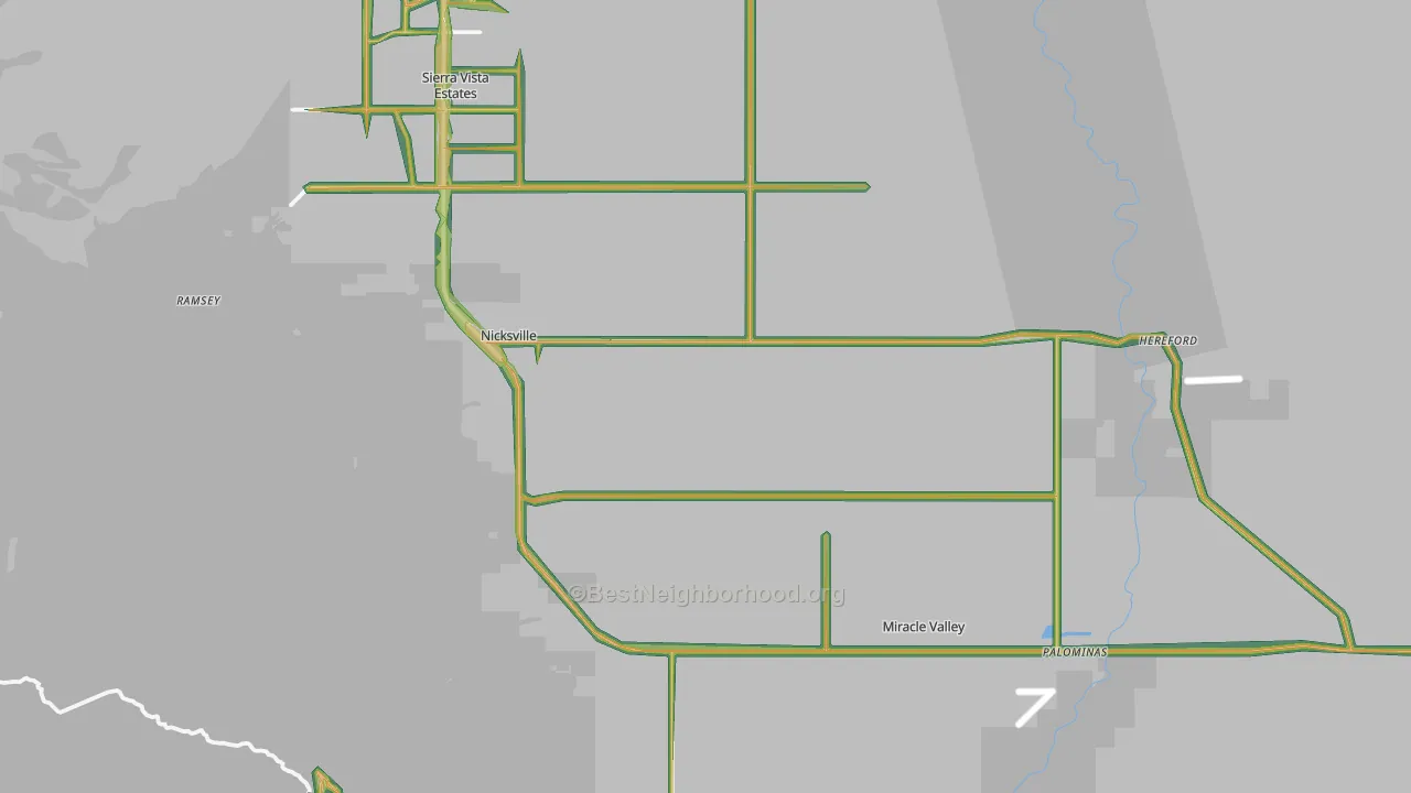 85615, AZ Map of Noise Levels in 85615