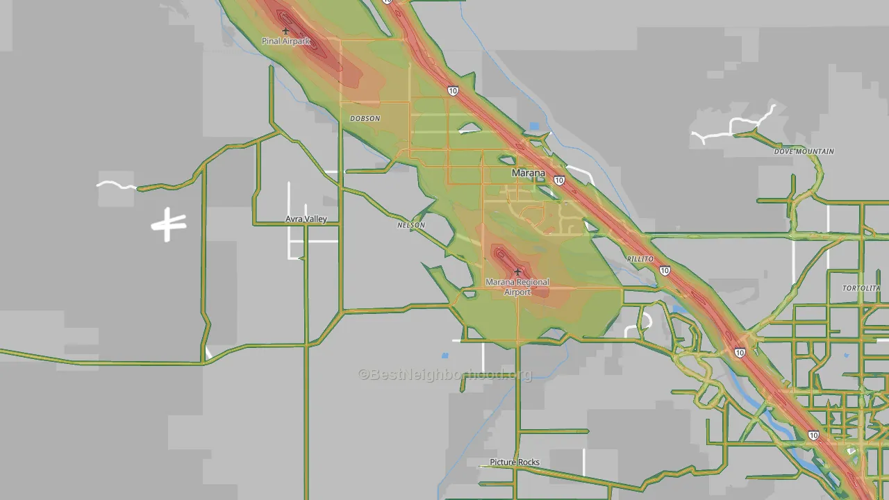 85653, AZ Map of Noise Levels in 85653