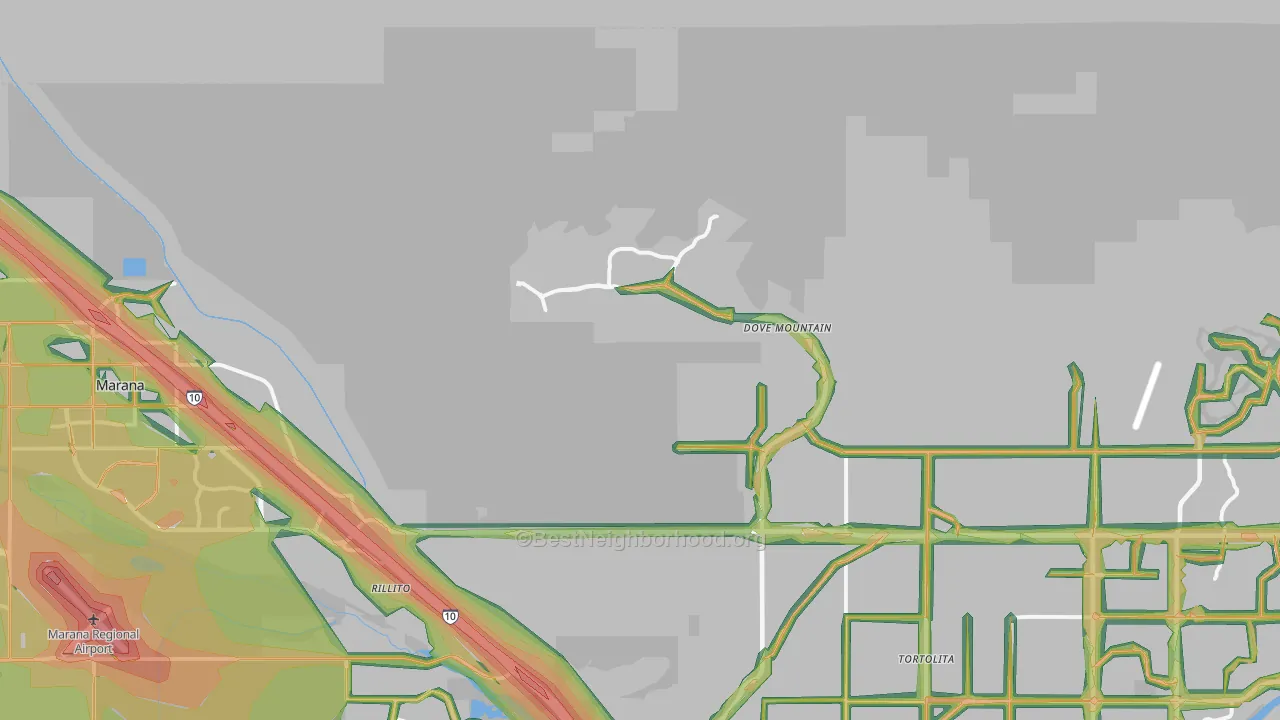 85658, AZ Map of Noise Levels in 85658