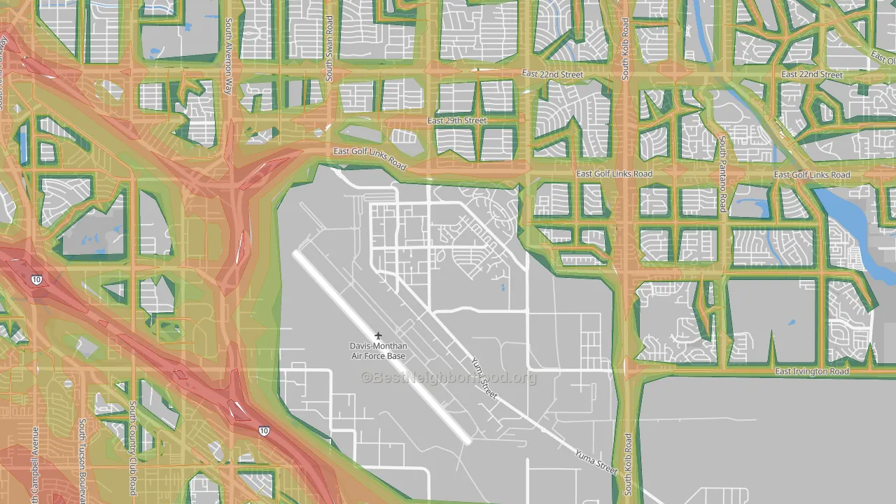 85707, AZ Map of Noise Levels in 85707