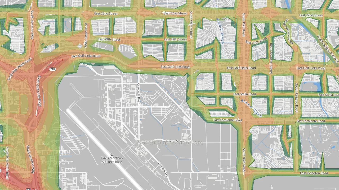 85708, AZ Map of Noise Levels in 85708