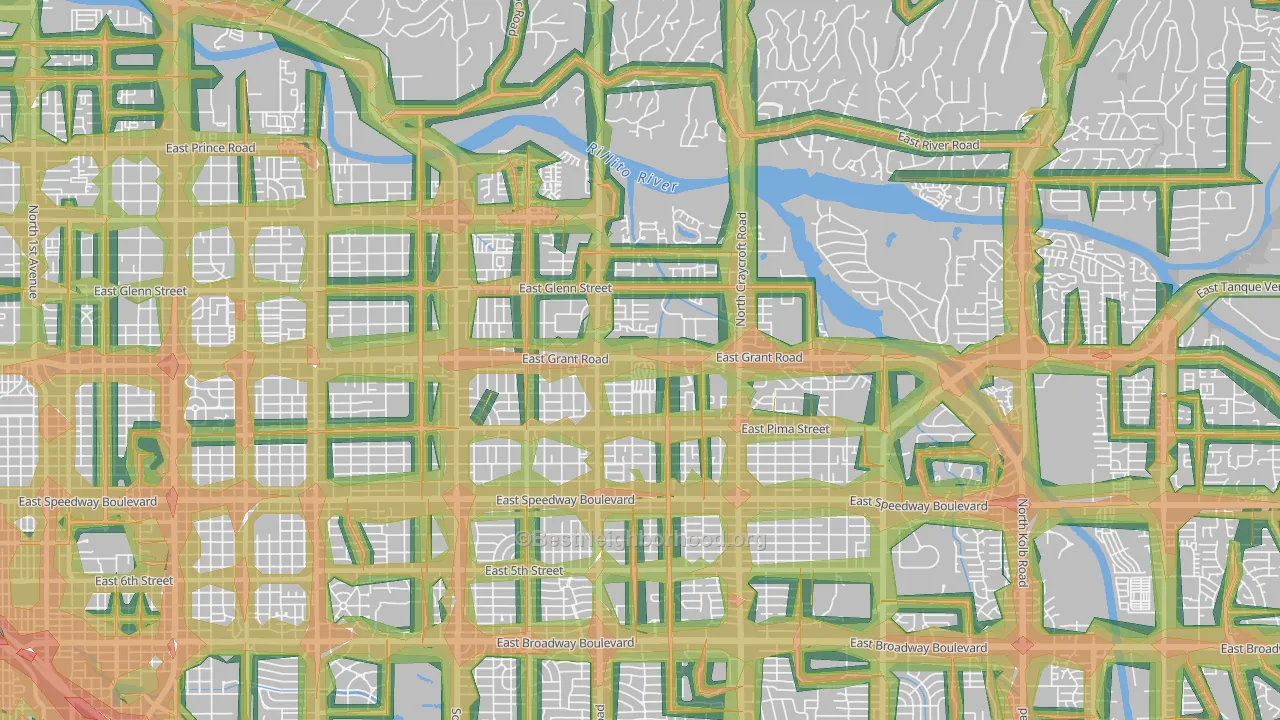 85712, AZ Map of Noise Levels in 85712