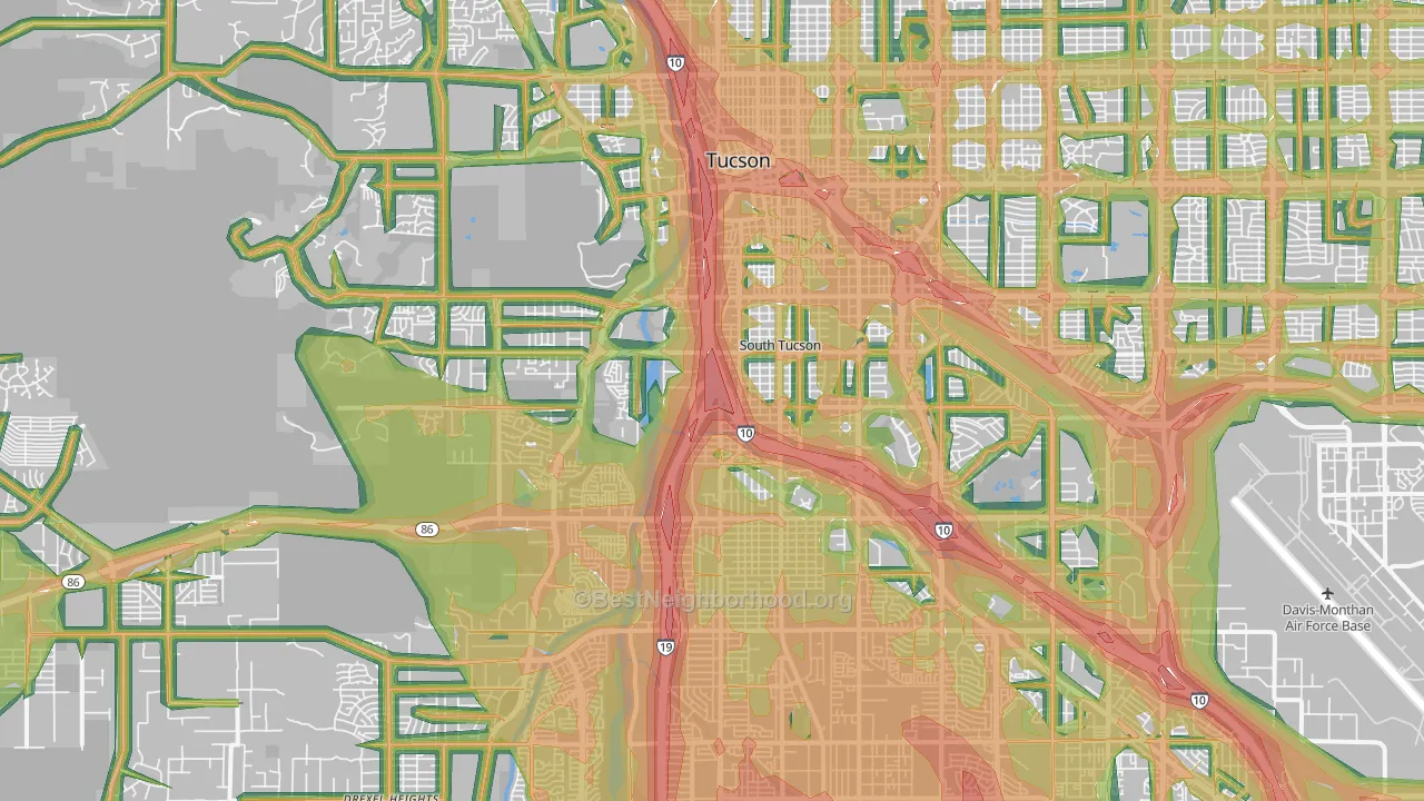 85713, AZ Map of Noise Levels in 85713