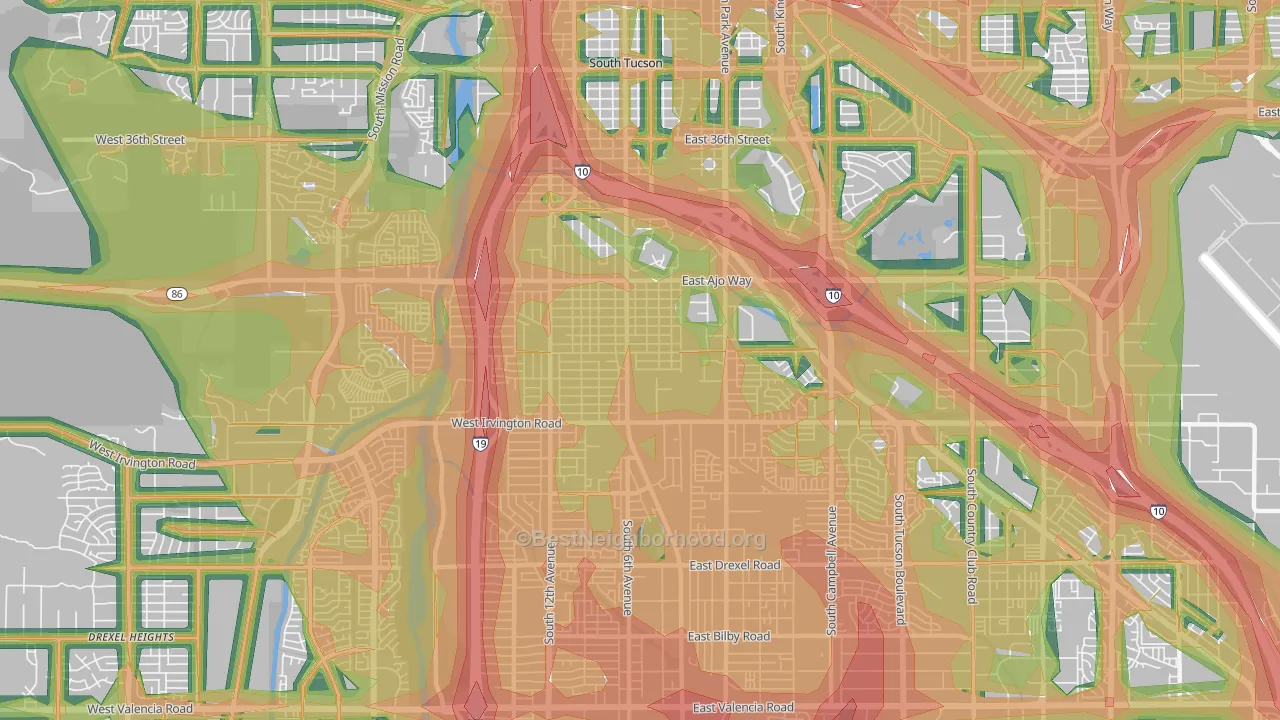 85714, AZ Map of Noise Levels in 85714