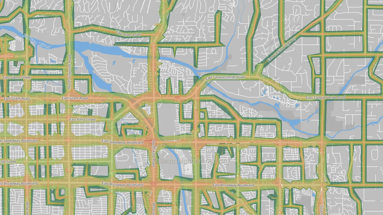 85715, AZ Map of Noise Levels in 85715