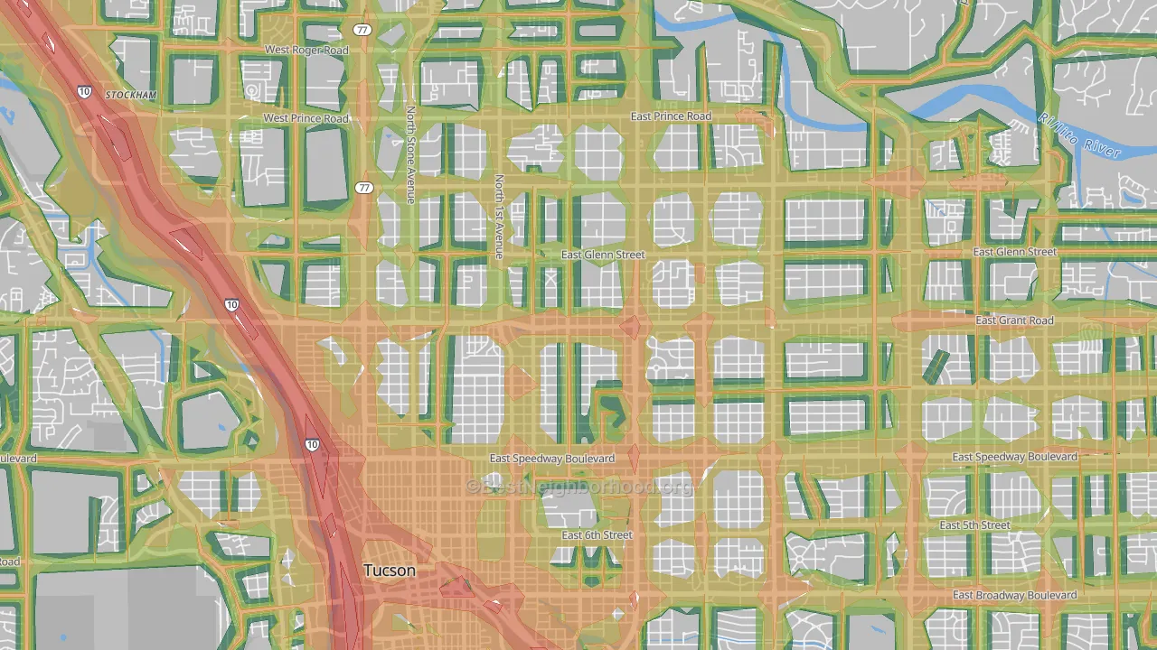 85719, AZ Map of Noise Levels in 85719