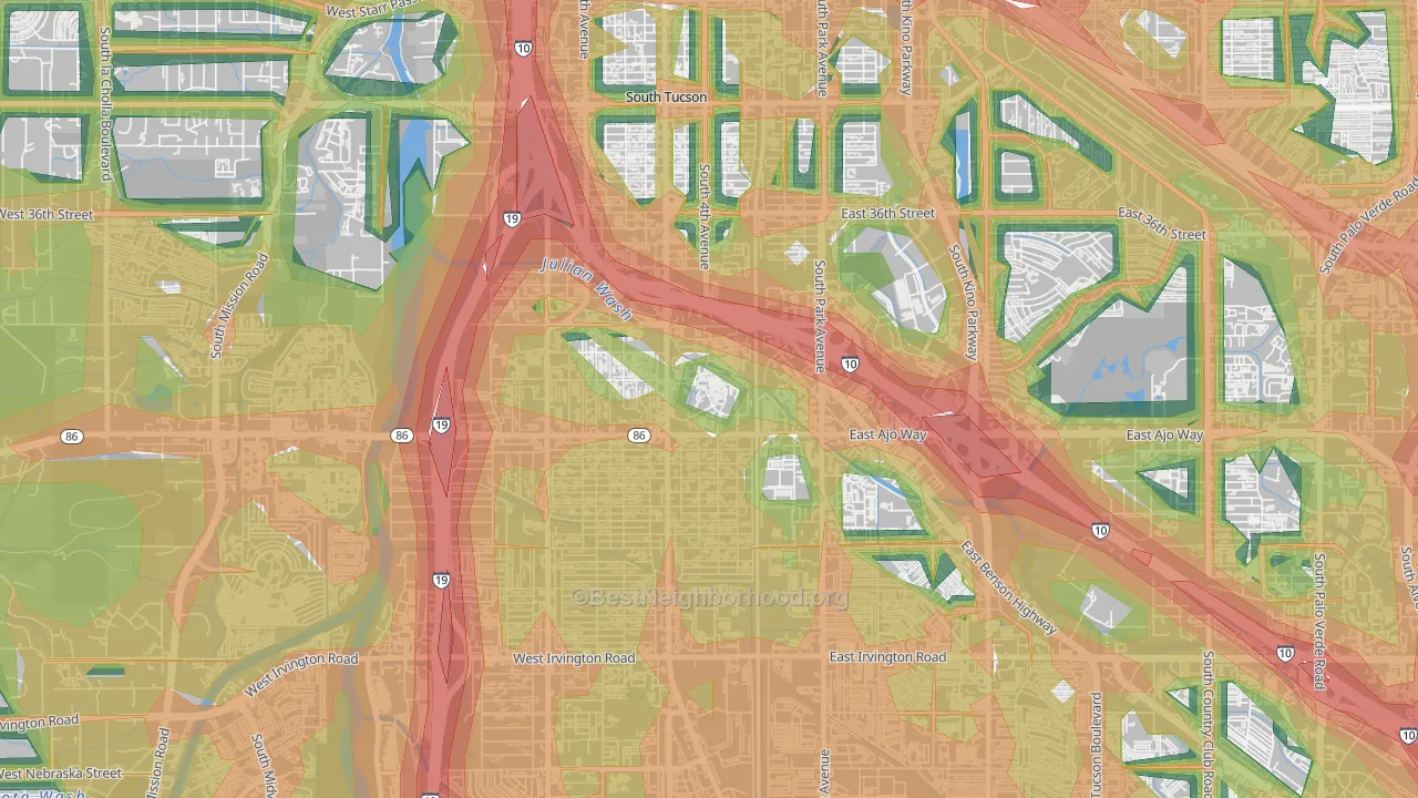 85723, AZ Map of Noise Levels in 85723