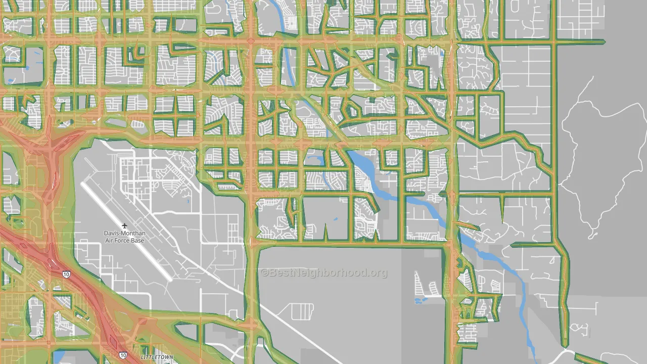 85730, AZ Map of Noise Levels in 85730
