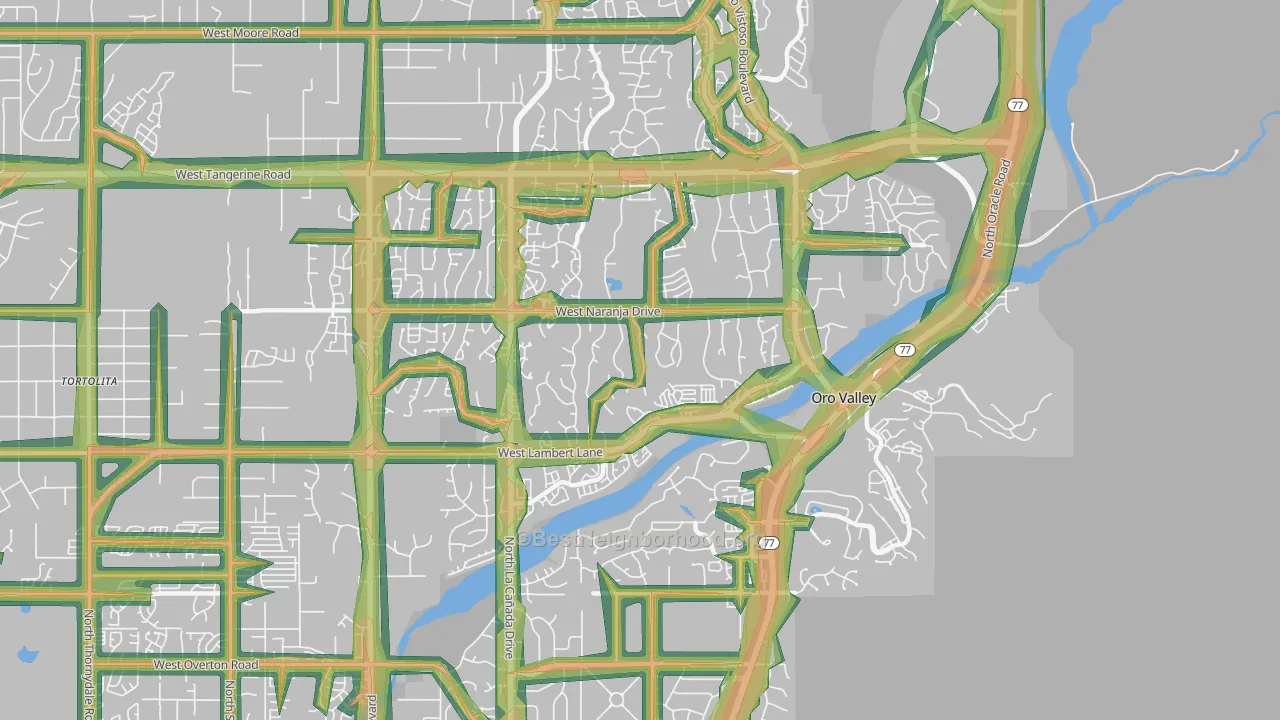 85737, AZ Map of Noise Levels in 85737